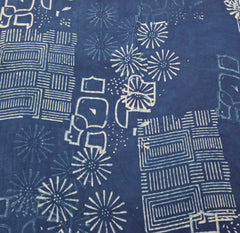 Indigo Blue Abstract Modal Satin Ajrak Printed