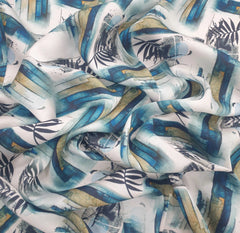 White Floral & Abstract Modal Satin Printed
