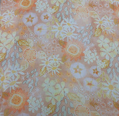 Light Peach Floral Modal Satin Printed