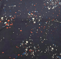 Black Abstract Splatter Watercolour Modal Satin Ajrak Printed