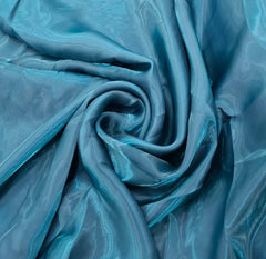 Teal Blue Plain Liquid Organza