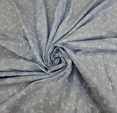 Powder Blue Floral Giza Cotton Printed