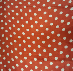 Orange Off White Polka Dot Modal Satin Printed