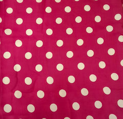Rani Pink Off White Polka Dot Modal Satin Printed
