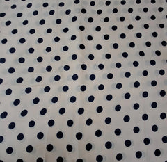 Cream Blue Polka Dot Modal Satin Printed