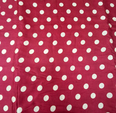 Maroon Cream Polka Dot Modal Satin Printed