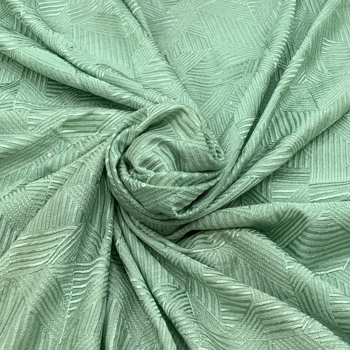 Pastel Green  Geometrical Chanderi