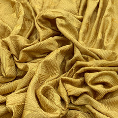 Yellow Geometrical Chanderi Sequins Thread Embroidery