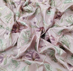 Light Pink Floral Thread Pure Tussar Embroidery