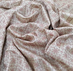 Beige & Rust Abstract Floral Thread Pure Tussar Embroidery