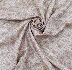 Beige & Rust Abstract Floral Thread Pure Tussar Embroidery