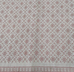Beige & Rust Abstract Floral Thread Pure Tussar Embroidery