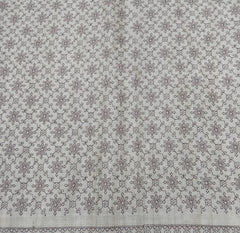 Beige & Brown Abstract Floral Thread Pure Tussar Embroidery