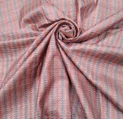 Onion Pink Stripes Thread Pure Tussar Embroidery