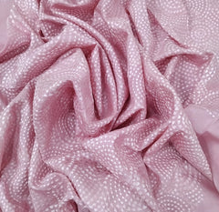 Pink Circles Thread Pure Tussar Embroidery