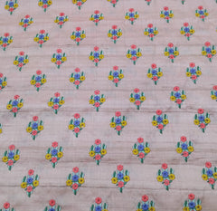 Pink Floral Motifs Multicolour Thread Pure Tussar Embroidery