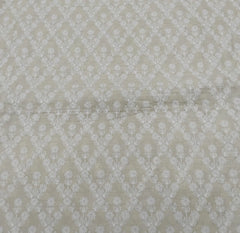 Natural Beige Floral Thread Pure Munga Silk Embroidery