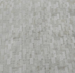 Natural Beige Geometric Thread  Pure Munga Silk Embroidery