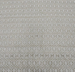 Natural Beige Floral Diamond Thread Pure Tussar Embroidery