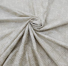 Natural Beige Diamond Floral Thread&Sequin Pure Munga Silk Embroidery