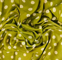 Green Polka Dot Modal Satin Printed