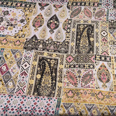 Steel Grey Multicolour Jacquard Silk Brocade