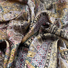 Steel Grey Multicolour Jacquard Silk Brocade