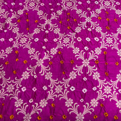 Rani Pink Bandhani Zari Jal Chinia Silk