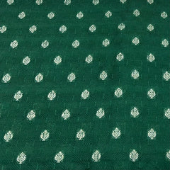 Bottle Green Texture Floral Zari Butti Dupion Silk Brocade