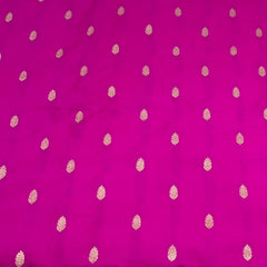 Fuschia Pink Floral Zari Butti Silk Brocade