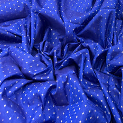 Royal Blue Zari Butti Silk Brocade