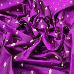 Wine Floral Zari Butti Silk Brocade