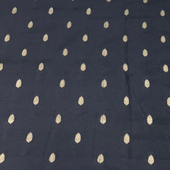Black Floral Zari Butti Silk Brocade