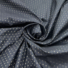 Black Zari Butti Silk Brocade