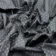 Black Zari Butti Silk Brocade