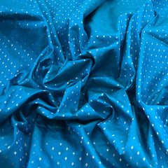 Dark Blue Zari Butti Silk Brocade