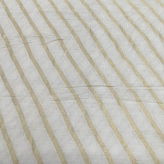 Natural Gold Diagonal Stripes Munga Silk Zari Brocade