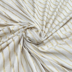 Natural Gold Diagonal Stripes Munga Silk Zari Brocade