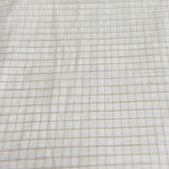 Off White Zari Checks Munga Silk Brocade