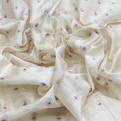 Off White Meenakari Chinia Silk Zari Brocade