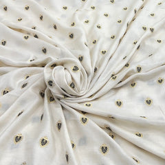 Off White & Black Meenakari Munga Silk Zari Brocade