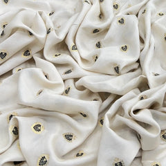 Off White & Black Meenakari Munga Silk Zari Brocade