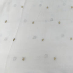 Off White Diamond Shape Zari Chinia Silk Brocade