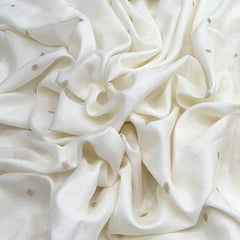 Off White Diamond Shape Zari Chinia Silk Brocade