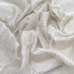 Silver Pure Plain Silk Crush Tissue