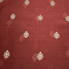 Rust Floral Motif Mul Chanderi Embroidery