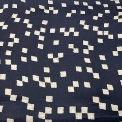 Black White Squares Modal Satin Ajrak Print