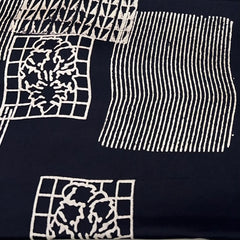 Black Geometric Modal Satin Ajrak Print