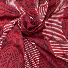 Maroon Geometric Modal Satin Ajrak Print