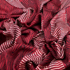 Maroon Geometric Modal Satin Ajrak Print